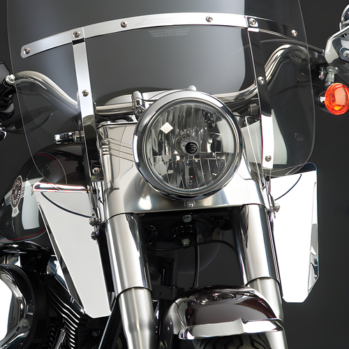 National Cycle Switchblade & Spartan Windshield Chrome Lowers - Hardware — Harley-Davidson (1986-2011)