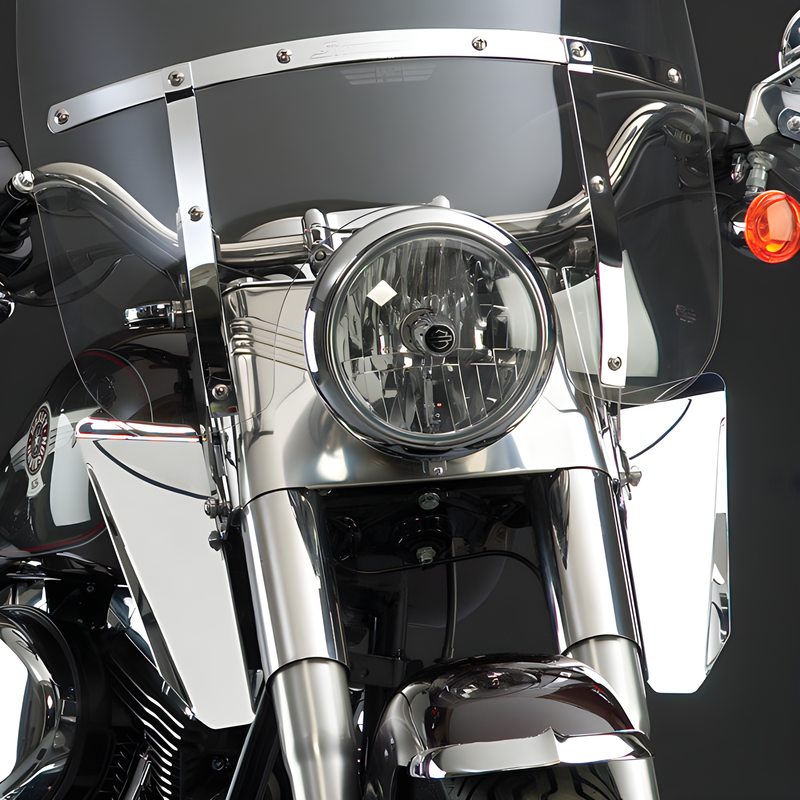 National Cycle Switchblade & Spartan Windshield Chrome Lowers - Hardware — Harley-Davidson (1986-2011)