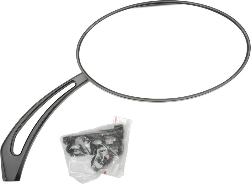 Harddrive Universal Oval Arrow Mirror - Black