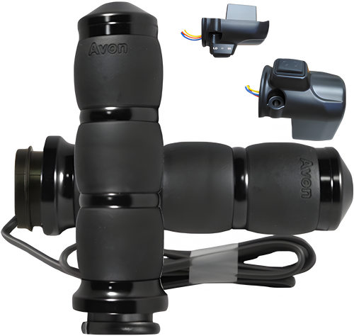 Avon Velvet Air Twist Grip - Heated Black Twist Grip — Harley-Davidson Road Glide Limited, Trike Road Glide 3, Road Glide Custom (2023-2024)