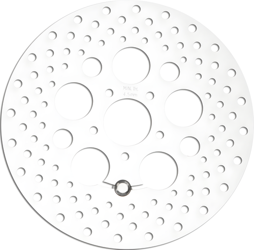 Harddrive Touring Brake Rotors - SS - Drilled FR Rotor 11.8 Polished — Harley-Davidson Dyna Street Bob, Dyna Wide Glide, Dyna Fat Bob (2006-2021)