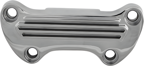 Harddrive Handlebar Clamp - Finned W/ Skirt Chrome — Harley-Davidson Electra Glide, Softail Heritage Classic, Electra Glide Classic (1955-2026)
