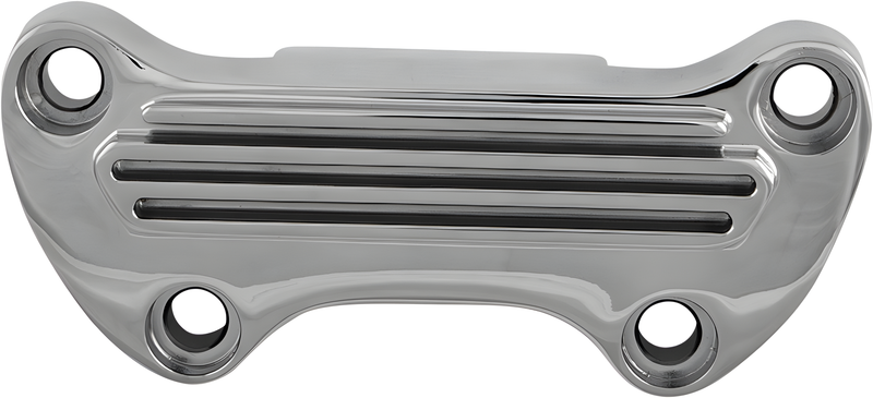 Harddrive Handlebar Clamp - Finned W/ Skirt Chrome — Harley-Davidson Electra Glide, Softail Heritage Classic, Electra Glide Classic (1955-2026)