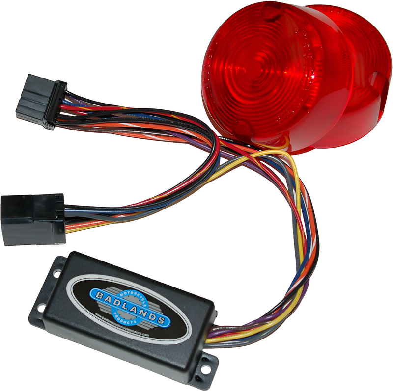 NAMZ Custom Cycle Run, Brake & Turn Signal Modules with Equalizer & Red Lens Ki… — Harley-Davidson (1997-2001)