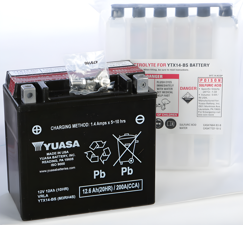 Yuasa AGM Maintenance Free Battery - Ytx14-BS Maintenance Free