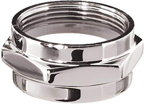 Pingel Ent Petcock Adapter w/Washer - NUT Chrome With Nylon Washer