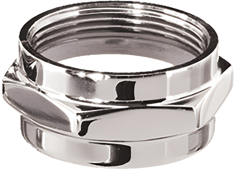 Pingel Ent Petcock Adapter w/Washer - NUT Chrome With Nylon Washer