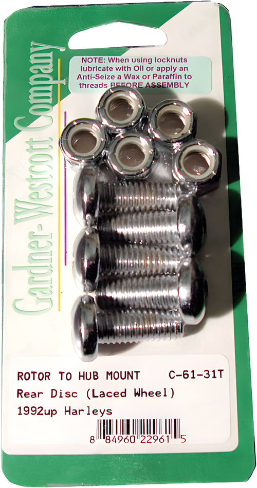 GardnerWestcott Brake Rotor Bolts - Torx Torx Buttonhead 92-UP Laced