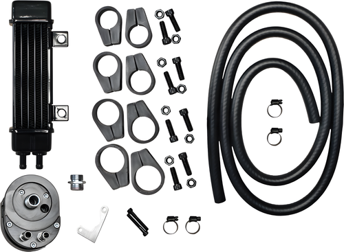 JAGG Slimline Vertical Oil Cooler System — Harley-Davidson Electra Glide Classic, Softail Heritage Classic, Electra Glide Ultra Classic (1984-2019)