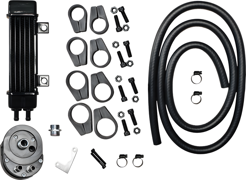 JAGG Slimline Vertical Oil Cooler System — Harley-Davidson Electra Glide Classic, Softail Heritage Classic, Electra Glide Ultra Classic (1984-2019)