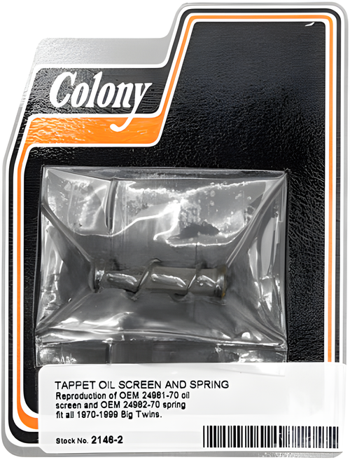 Colony Machine Oil Pump Plug - Screen/Spring BIG Twin 1970-1999