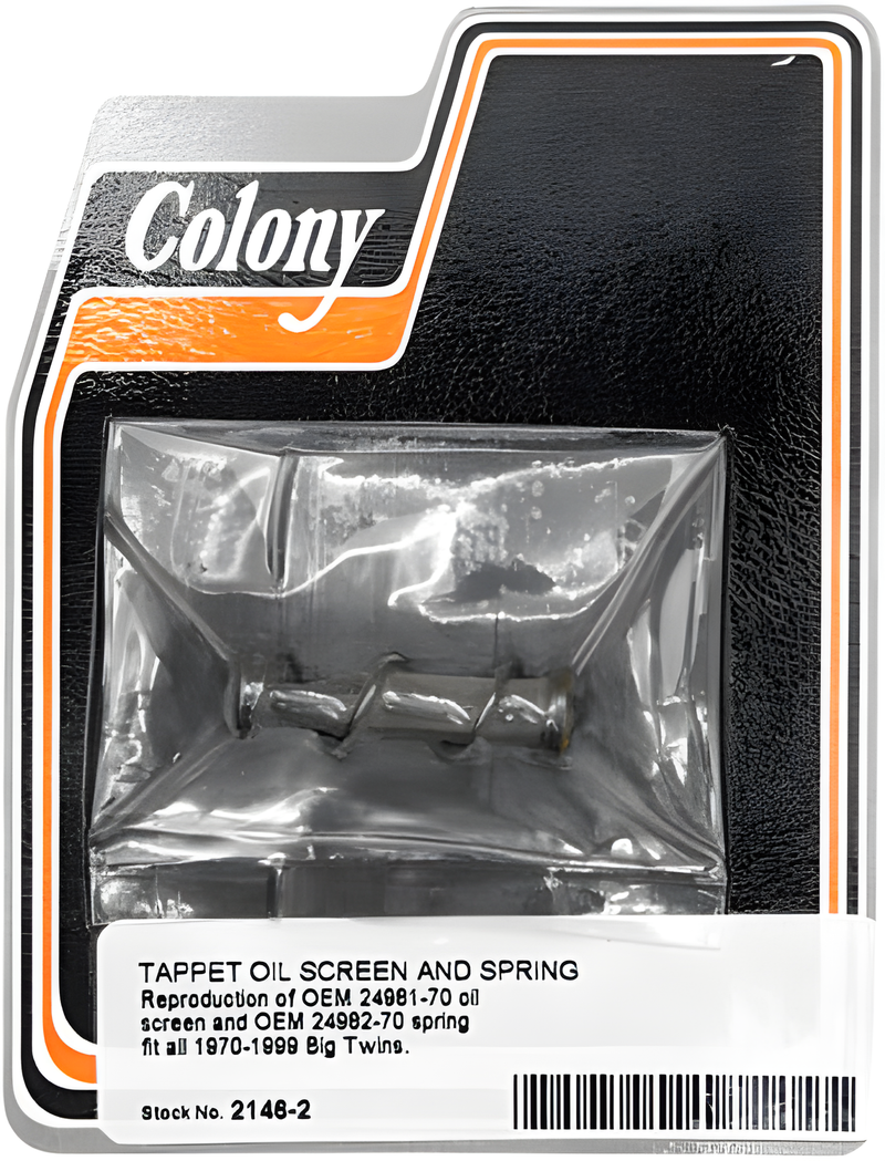 Colony Machine Oil Pump Plug - Screen/Spring BIG Twin 1970-1999