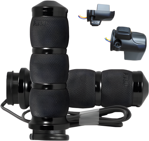 Avon Air cushion twist grip - Heated Black Twist Grip — Harley-Davidson Road Glide Limited, Trike Road Glide 3, Road Glide Custom (2023-2024)