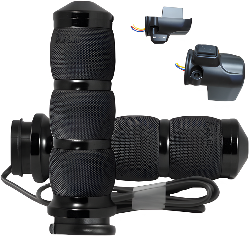 Avon Air cushion twist grip - Heated Black Twist Grip — Harley-Davidson Road Glide Limited, Trike Road Glide 3, Road Glide Custom (2023-2024)