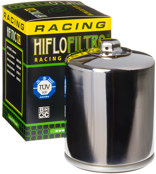 Hiflofiltro Oil Filter - Chrome — Harley-Davidson Sportster 1200 Custom, Sportster 883, Sportster 883 Hugger (1980-2019)