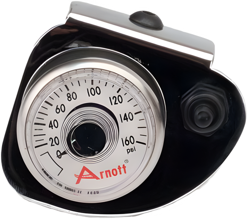 Arnott Pressure Gauge & Bracket W/Toggle Switch - Chrome