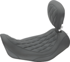 Mustang Motorcycle Solo with Driver Backrest Diamond — 2006-2017 Harley-Davidson Dyna Wide