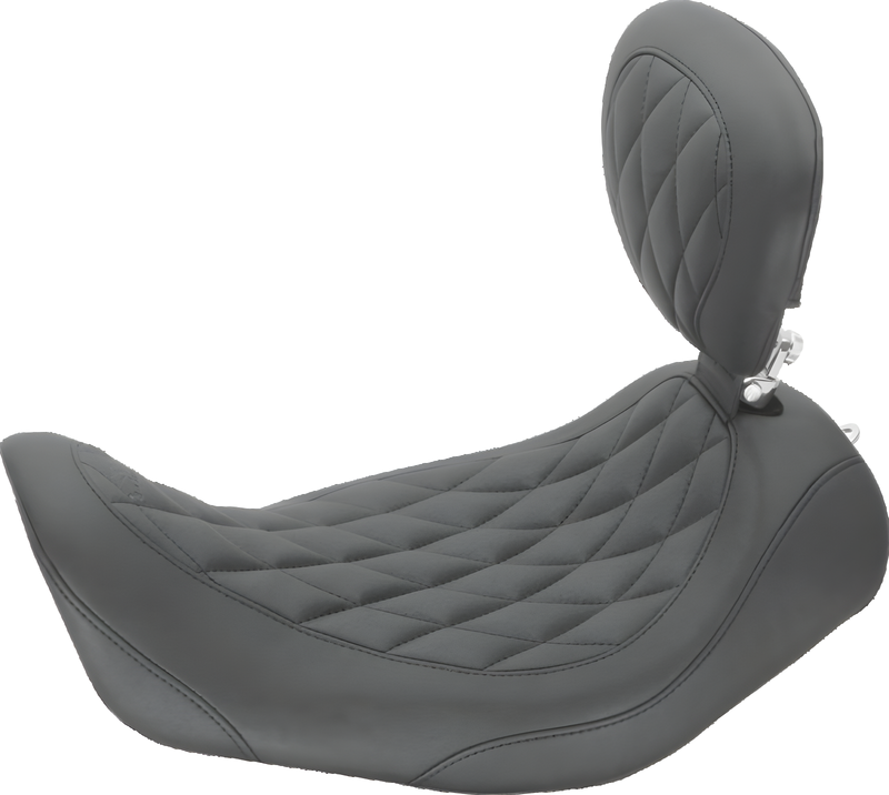 Mustang Motorcycle Solo with Driver Backrest Diamond — 2006-2017 Harley-Davidson Dyna Wide