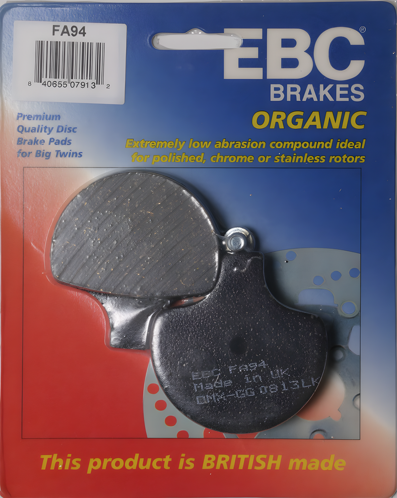 EBC Standard Brake Pads - Fa94 Organic — Harley-Davidson Softail Springer, Electra Glide Classic, Softail Custom (1984-2010)