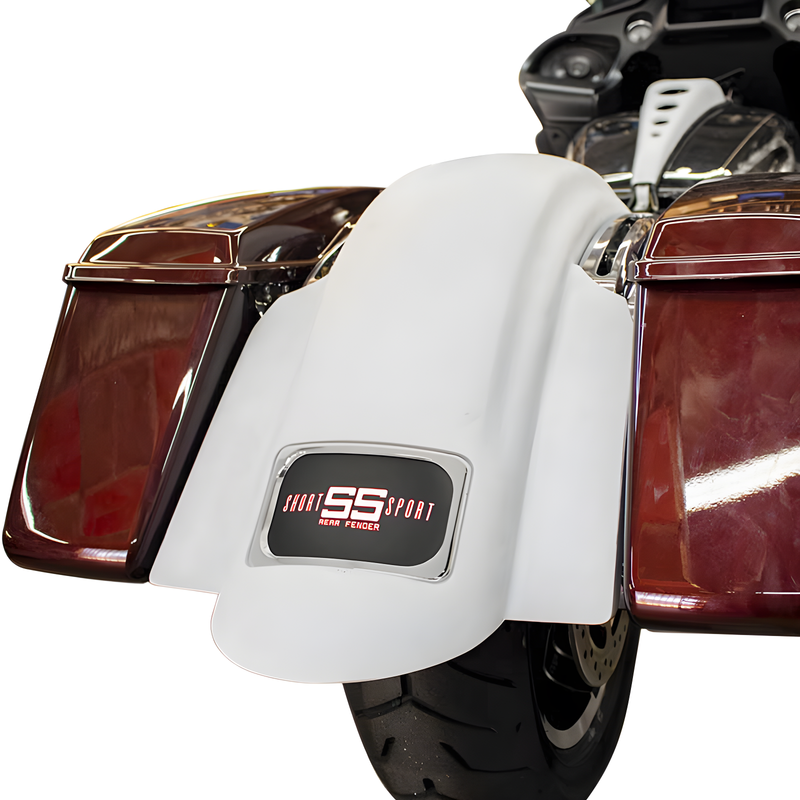 Baggernation Short Sport Rear Fender Kit - W/Chrome Plate Frame — Harley-Davidson (1955-2026)