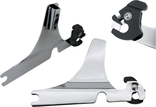 Harddrive Detachable Sissy Bar Side Plates - Chrome Softail — Harley-Davidson Softail Fat Boy, Softail Deluxe, Softail Night Train (2000-2017)