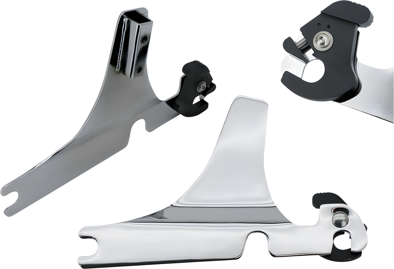 Harddrive Detachable Sissy Bar Side Plates - Chrome Softail — Harley-Davidson Softail Fat Boy, Softail Deluxe, Softail Night Train (2000-2017)