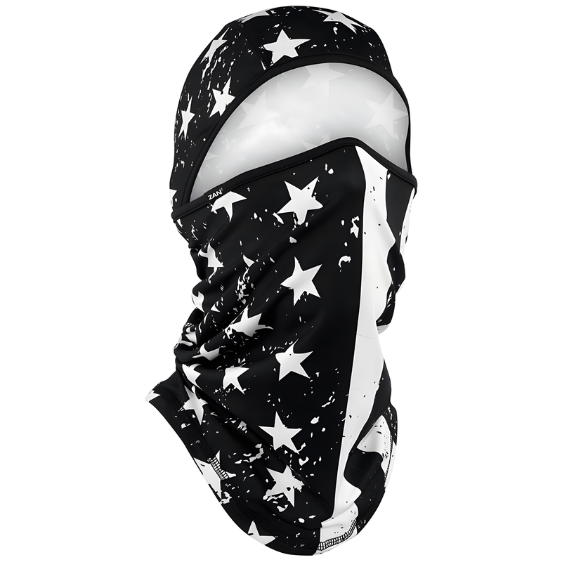 Zan Sportflex Series Convertible Balaclava - Black & White Flag