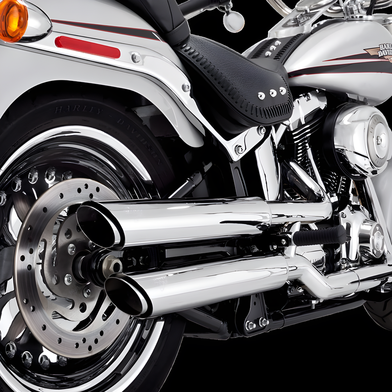Vance and Hines Twin Slash Slip-Ons — 2007-2017 Harley-Davidson Softail Fatboy