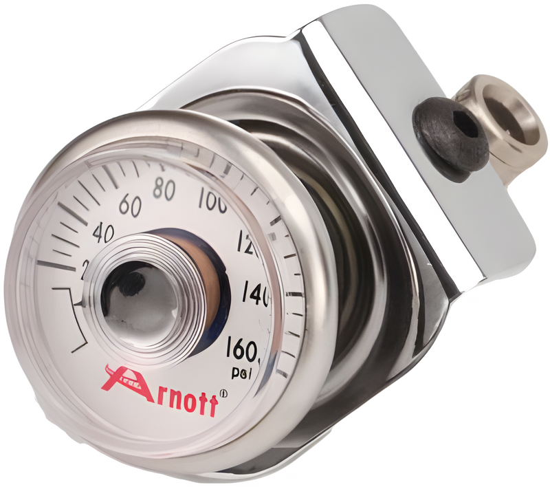 Arnott Pressure Gauge & Bracket - Chrome