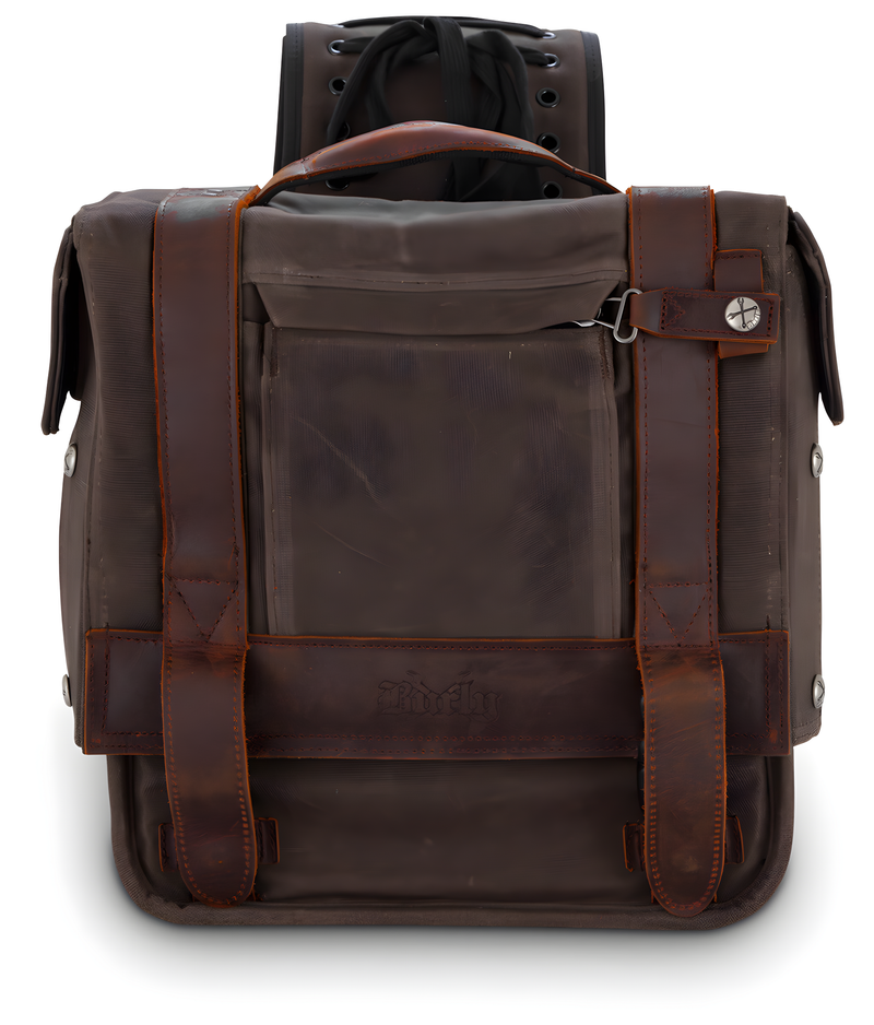 Burly Brand Throwover Saddlebag - Dark OAK
