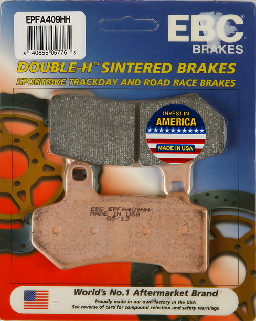 EBC Extreme Pro Brake Pads - Epfa409hh Extreme PRO Brake Pads — Harley-Davidson Street Glide, Road King, Electra Glide Ultra Limited (2006-2026)