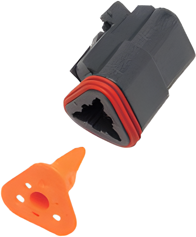 NAMZ Custom Cycle Deutsch DT Plug and Wedgelock - & Wdglck Hd# 72113-94bk