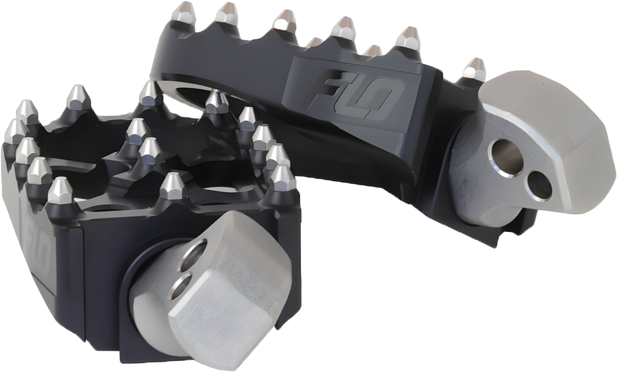 Flo Motorsports Moto Style Passenger Footpeg Set - Black - Harley Milwaukee-Eight Softail