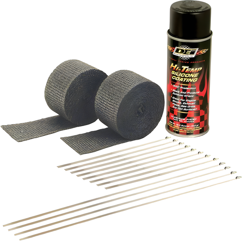 DEI Exhaust Wrap Kit - Pipe Wrap KIT Black Wrap W/Black Coating