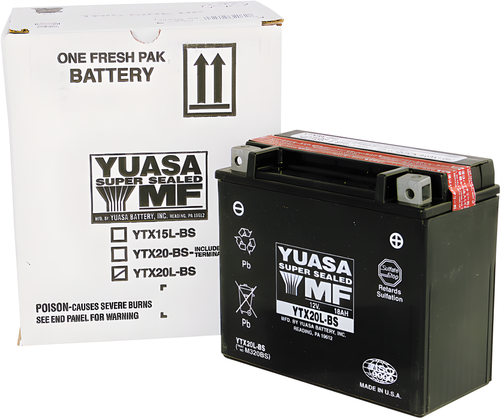 Yuasa AGM Maintenance Free Battery - Ytx20l-BS Maintenance Free