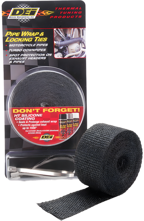 DEI Exhaust Wrap & Tie Kit - Locking Ties Black
