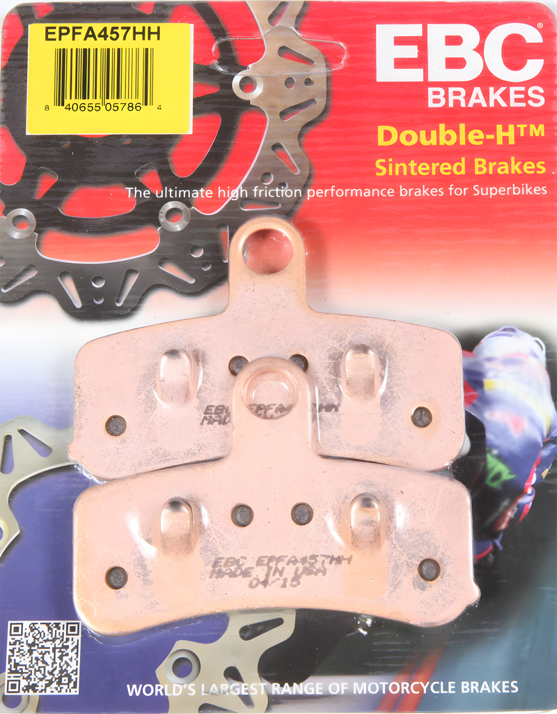 EBC Extreme Pro Brake Pads - Epfa457hh Extreme PRO Brake Pads — Harley-Davidson Softail Fat Boy, Dyna Street Bob, Dyna Fat Bob (2008-2017)