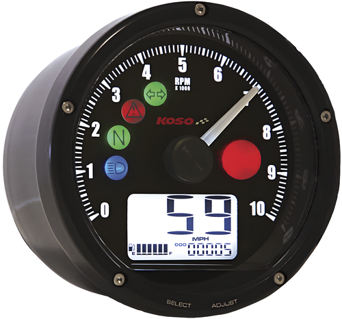 Koso TNT-01 Combo Gauge - Multifunction Speedometer Black — Harley-Davidson Electra Glide, Softail Heritage Classic, Electra Glide Classic (1955-2026)