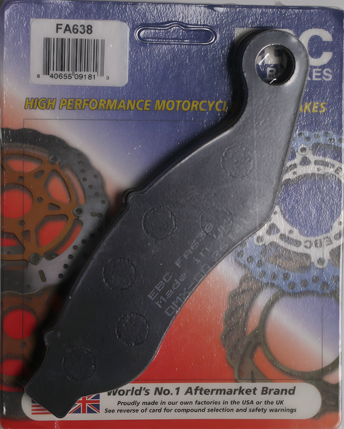 EBC Standard Brake Pads - Fa638 Organic — Harley-Davidson Tri Glide Ultra Classic, Freewheeler (2014-2018)