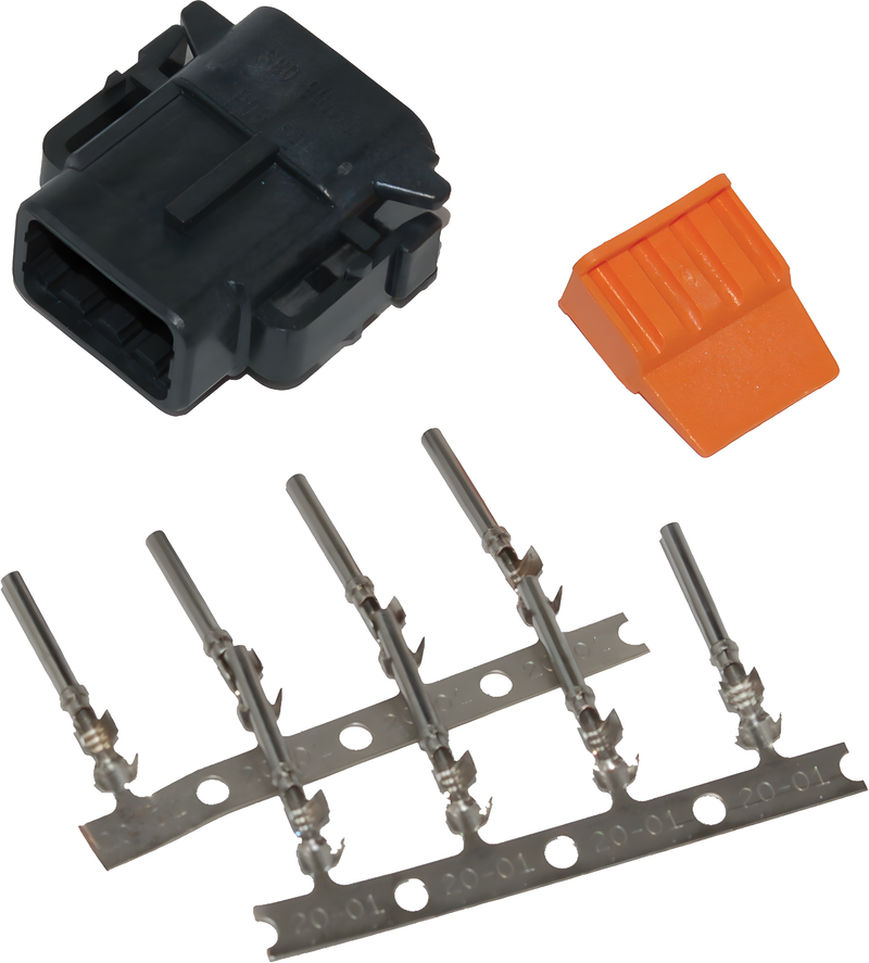 NAMZ Custom Cycle Deutsch DTM Plug and Wedgelock - 8-PIN Black Plug W/8 Trmnls/…