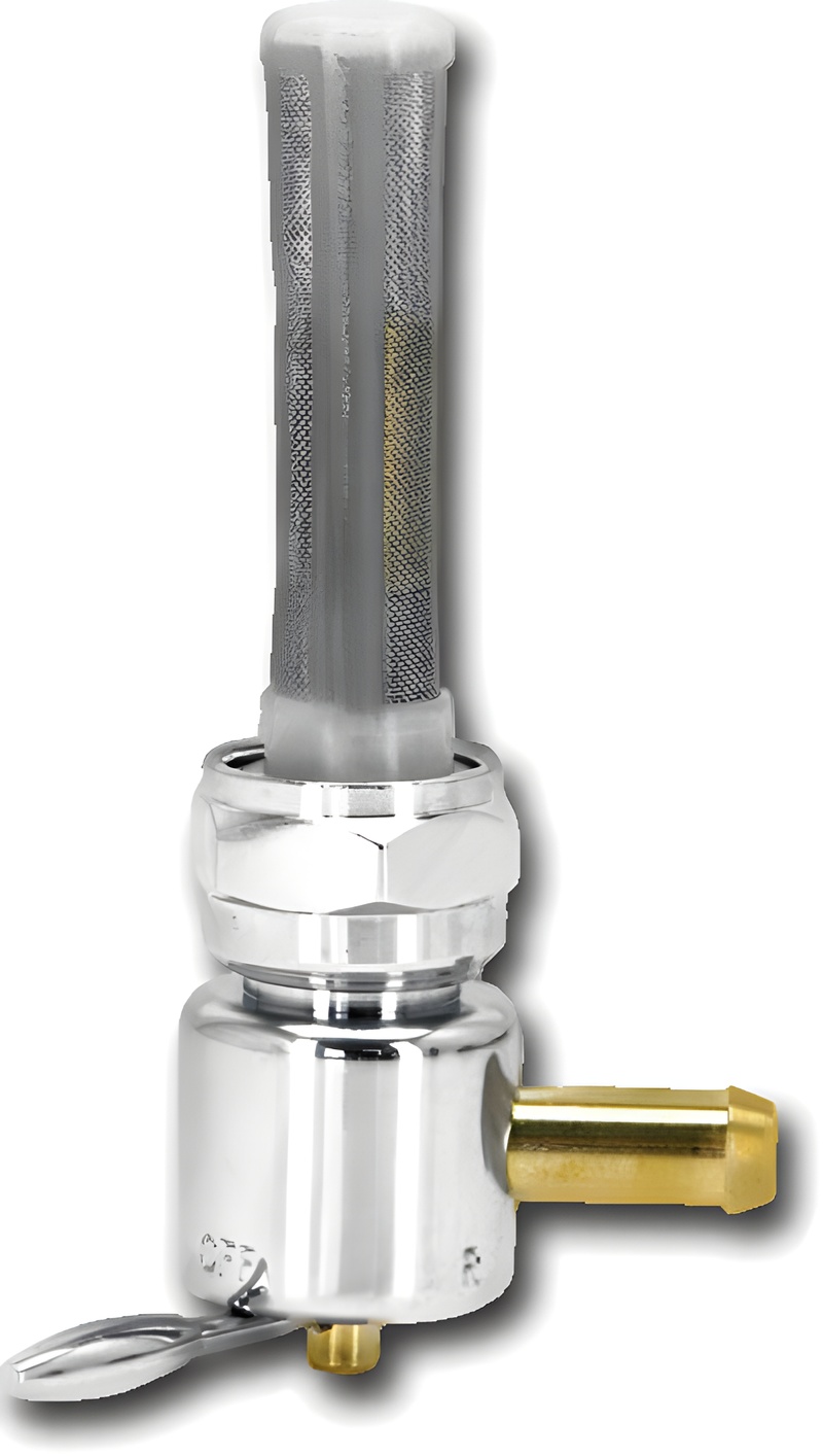 Harddrive Petcock - 22mm Bung Right Spigot Chrome — Harley-Davidson Softail Heritage Classic, Electra Glide Classic, Electra Glide (1975-2026)