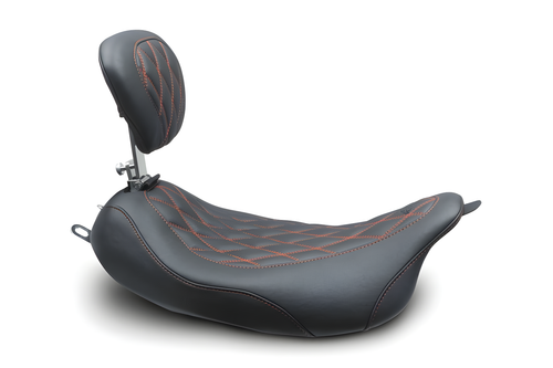 Mustang Motorcycle Solo with Driver Backrest Diamond — 2008-2021 Harley-Davidson Touring