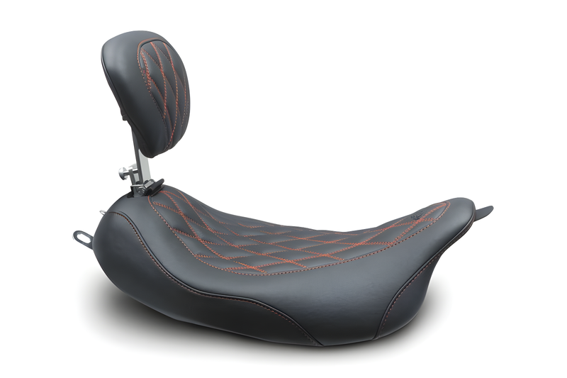 Mustang Motorcycle Solo with Driver Backrest Diamond — 2008-2021 Harley-Davidson Touring