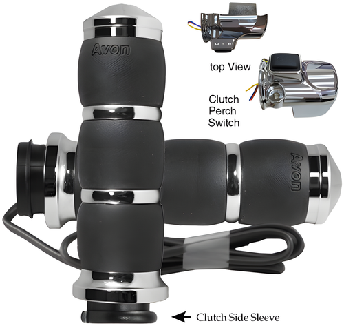 Avon Velvet Air Cushion FBW Heated Grips - 15-UP Fltr Chrome — Harley-Davidson Road Glide Special, Road Glide, Road Glide Custom (2015-2026)