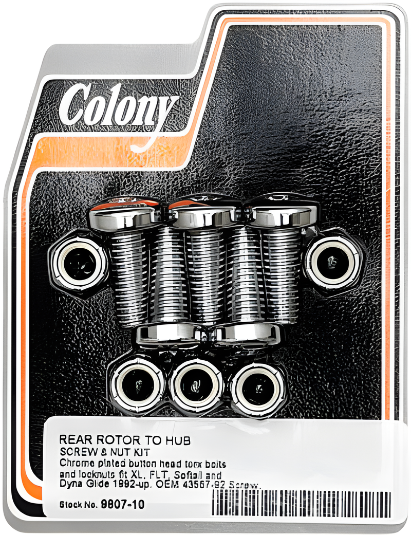 Colony Machine Brake Rotor Screw Kit - Hardware Rear Torx Screw KIT