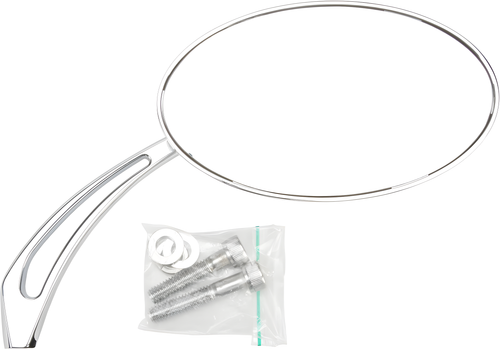 Harddrive Universal Oval Arrow Mirror - Chrome