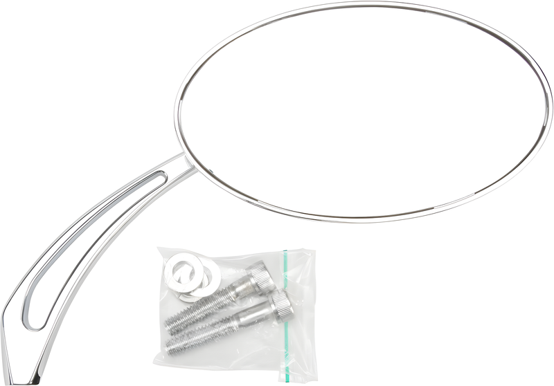 Harddrive Universal Oval Arrow Mirror - Chrome