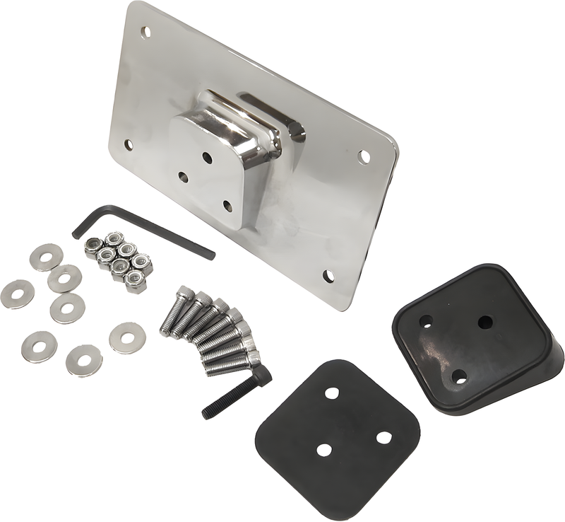 Harddrive License Plate Bracket Kit - Mount Fender Mount Chrome