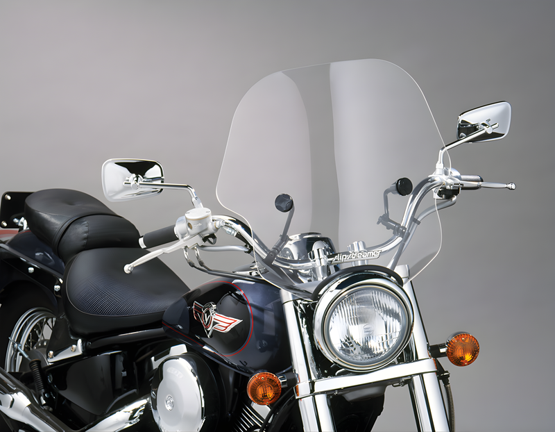 Slipstreamer S-10 Viper Windshield - W/S Clear W/Black Hardware 1 1/4