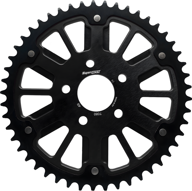 Supersprox Stealth 53T Rear Sprockets - Sprocket BLK Alum CAR BLK Steel Teeth